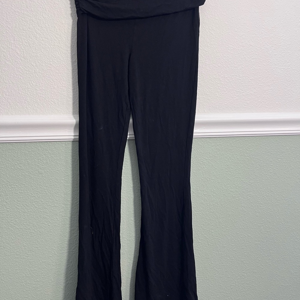 H&M Black Wide Leg Pants with Flared Style